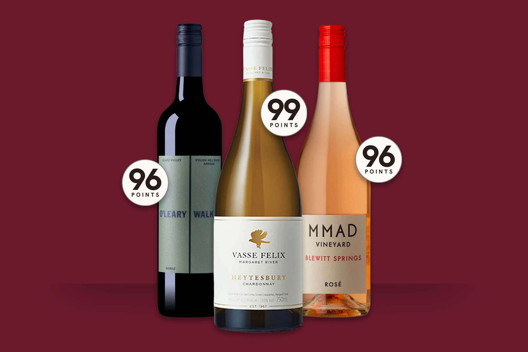 95-point rated wines from O'Leary Walker, Vasse Felix and MMAD Vineyard