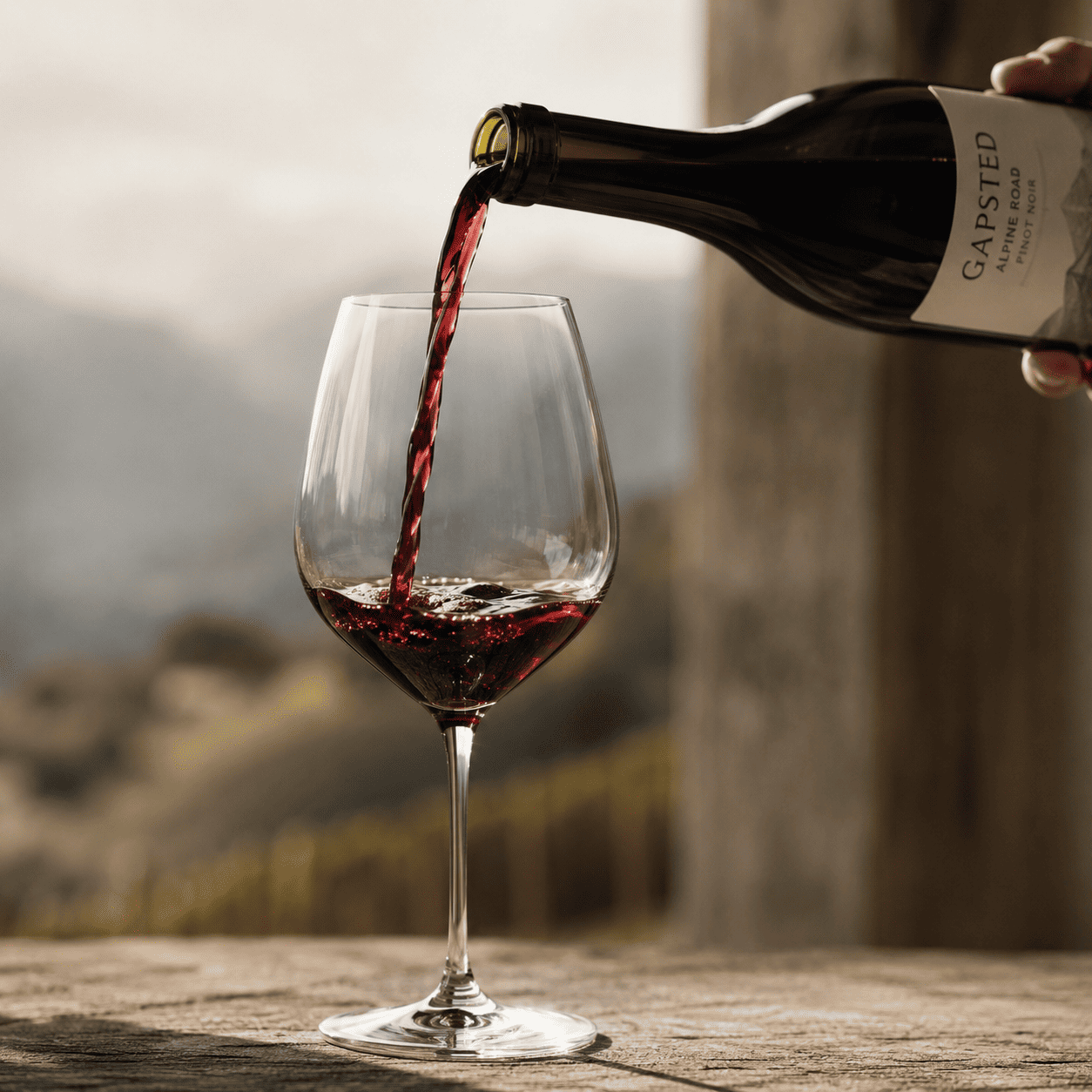 Pouring a glass of red wine