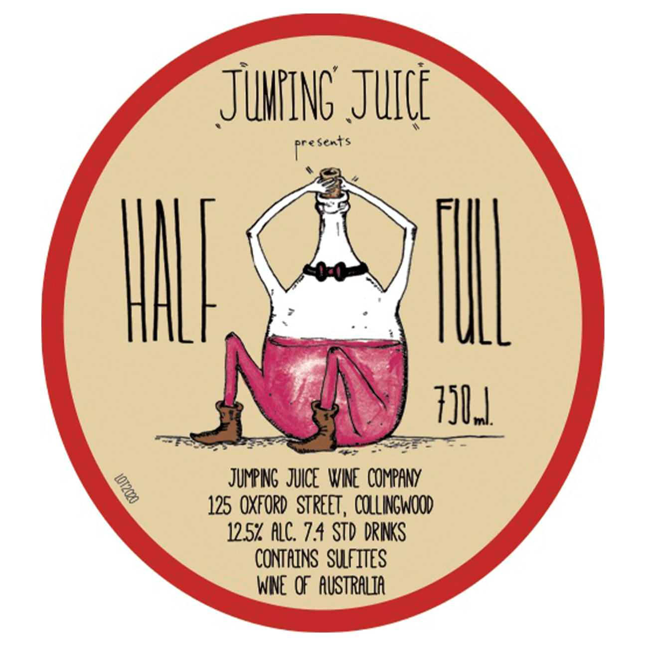 JJ-RED-Half-Full Jumping Juice Half Full Red 2023 (12 Bottles) Yarra Valley - Image 1