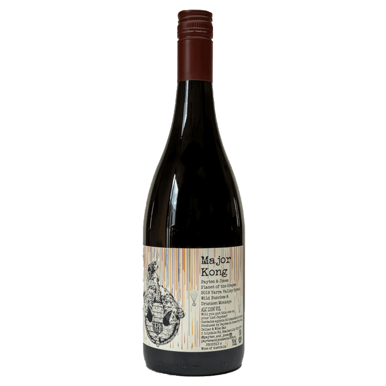 paytenandjones-MajorKong-Syrah Payten and Jones Major Kong Syrah 2023 (6 Bottles) Yarra Valley, VIC - Image 1