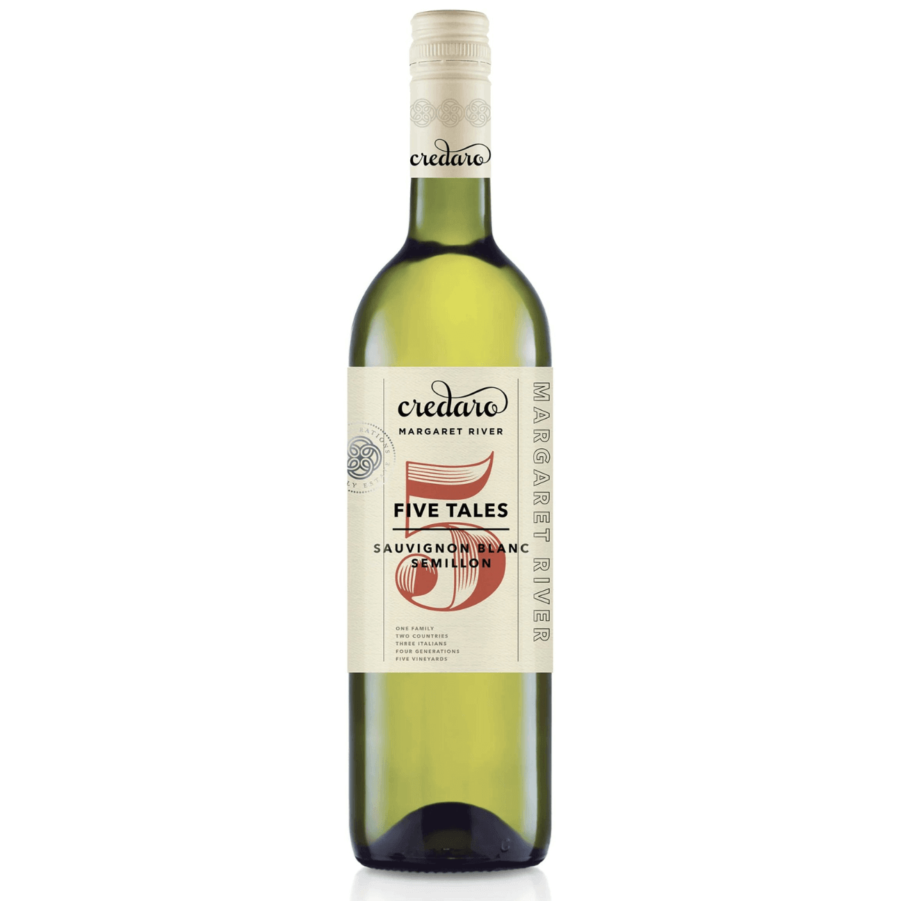 Credaro-Wines-Five-Tales-Sauvignon-Blanc-Semillon-2023 Credaro Five Tales Sauvignon Blanc Semillon 2025 (12 Bottles) Caves Road, Yallingup - Image 1