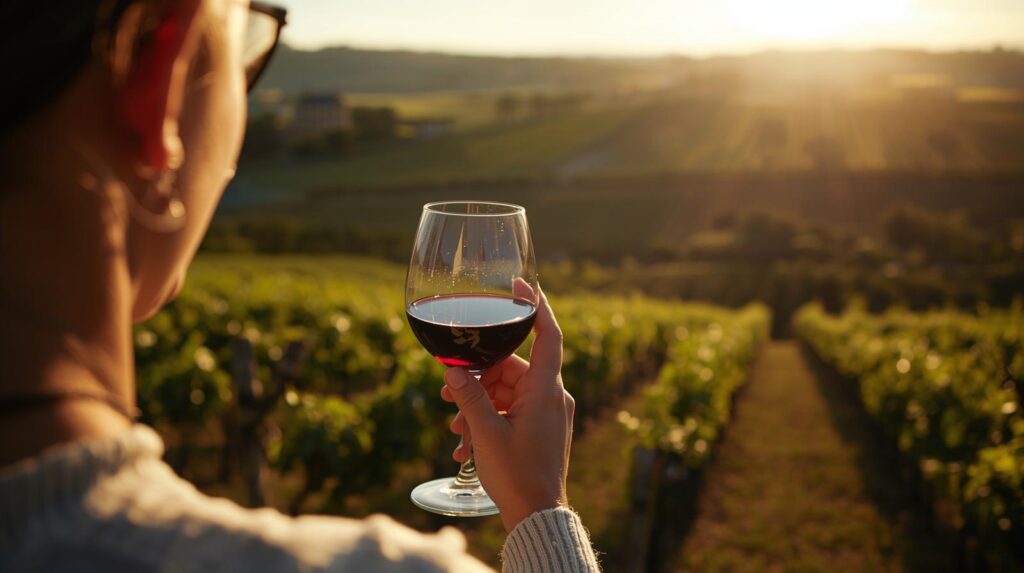 Drinking Wine in Burgundy at a vinyard
