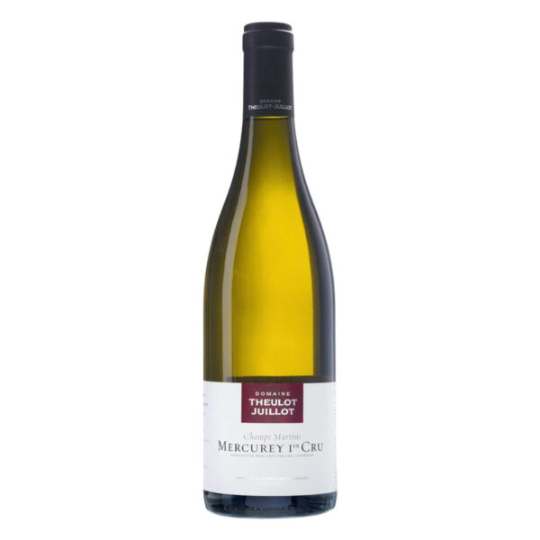 White wine bottle with label 'Domaine Theulot Juillot — Mercurey 1er Cru' against a white background.