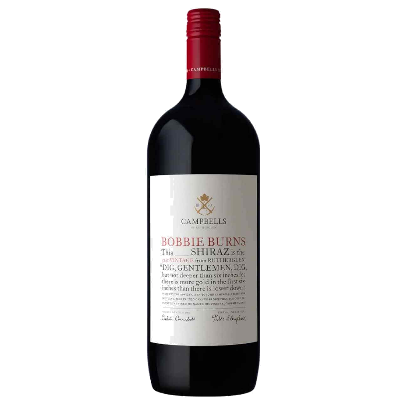 Campbells Bobbie Burns Shiraz 2021 Magnum 1.5L (3 bottles) Rutherglen, VIC
