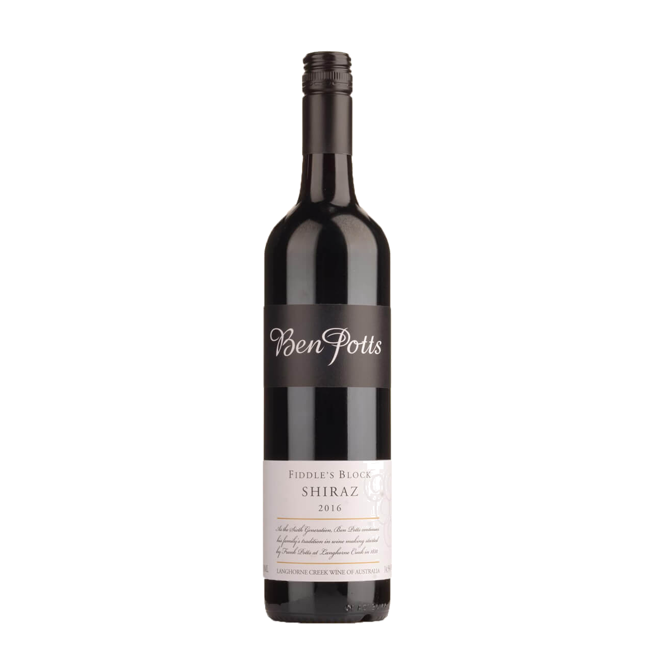 Ben Potts Wines Fiddle's Block Shiraz 2021 (6 Bottles) Langhorne Creek, SA