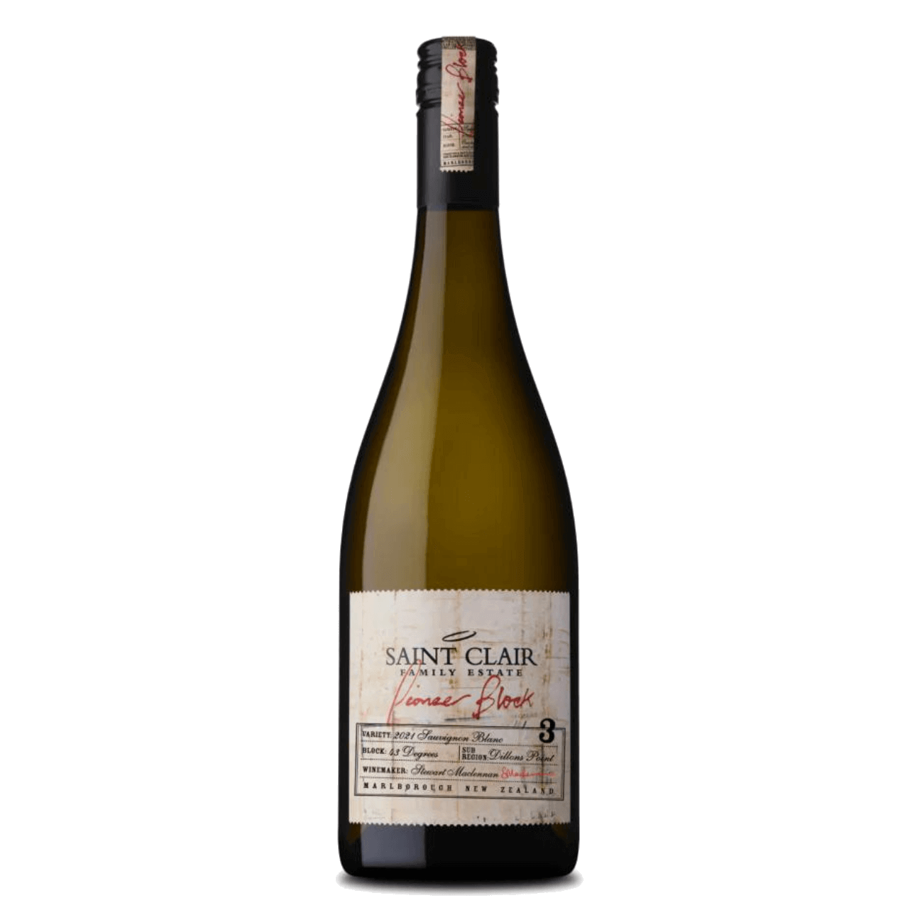 Saint Clair Pioneer Block 3 43 Degrees Sauvignon Blanc 2024/2025 (6 Bottles)  Marlborough, NZ
