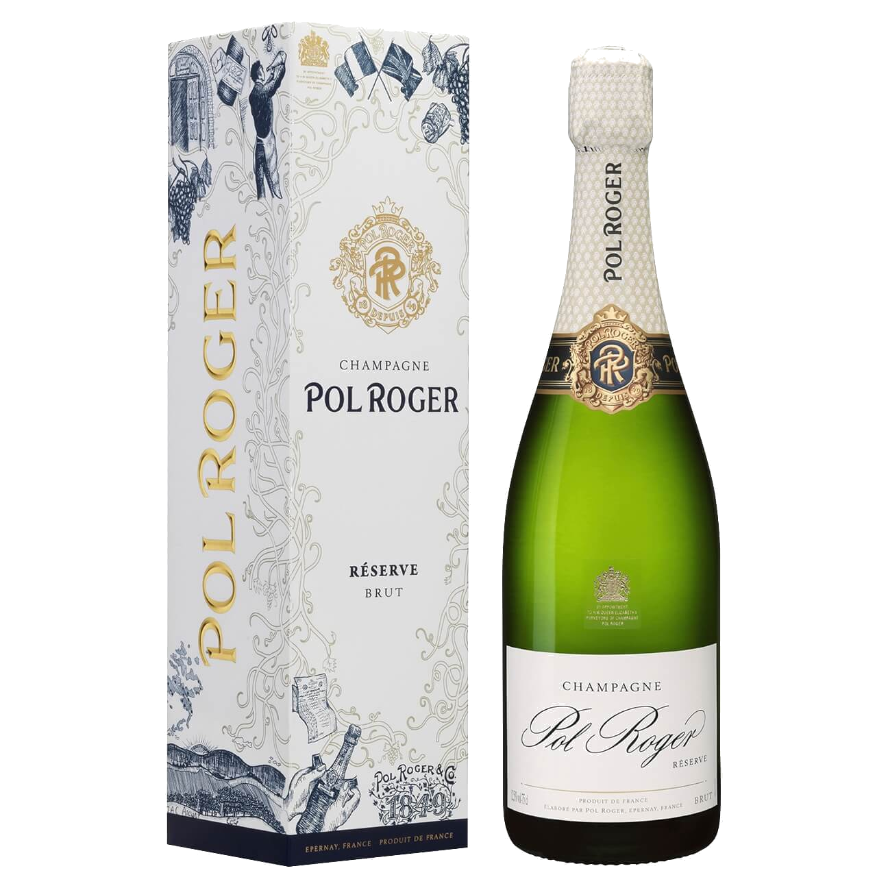 Pol Roger Pure Extra Brut NV Gift Box (6 Bottles) Champagne, France