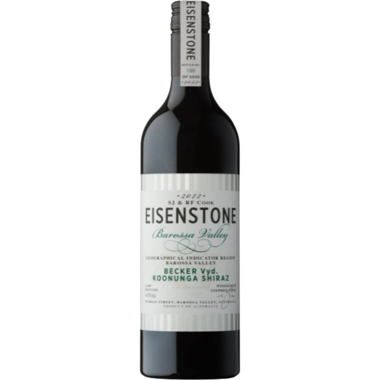 Eisenstone 'Becker Vineyard Koonunga' Shiraz SV907 2022 (6 Bottles) Barossa Valley, SA
