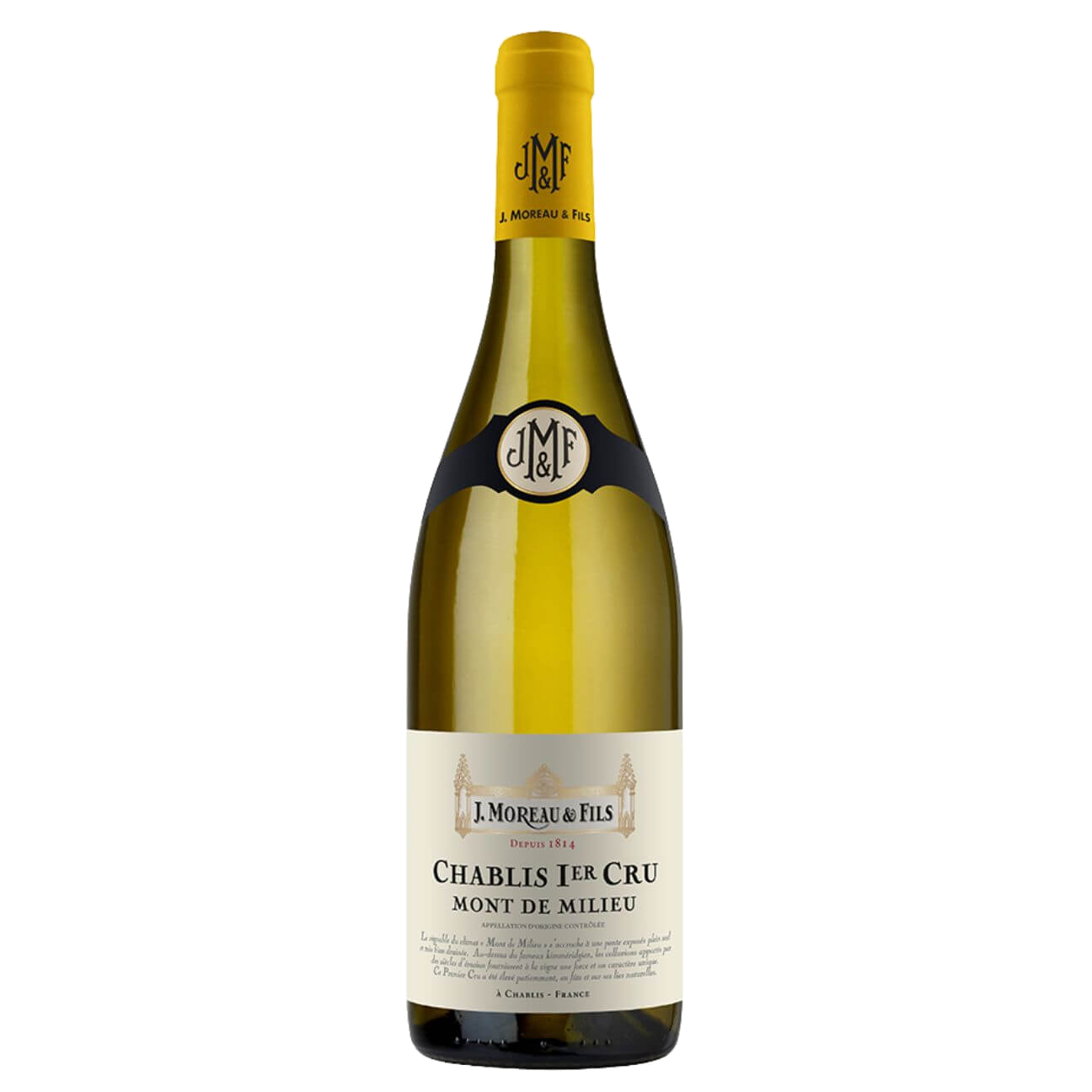 J. Moreau & Fils Chablis Mont De Milieu 1er Cru 2021 (12 Bottles) Chablis, France